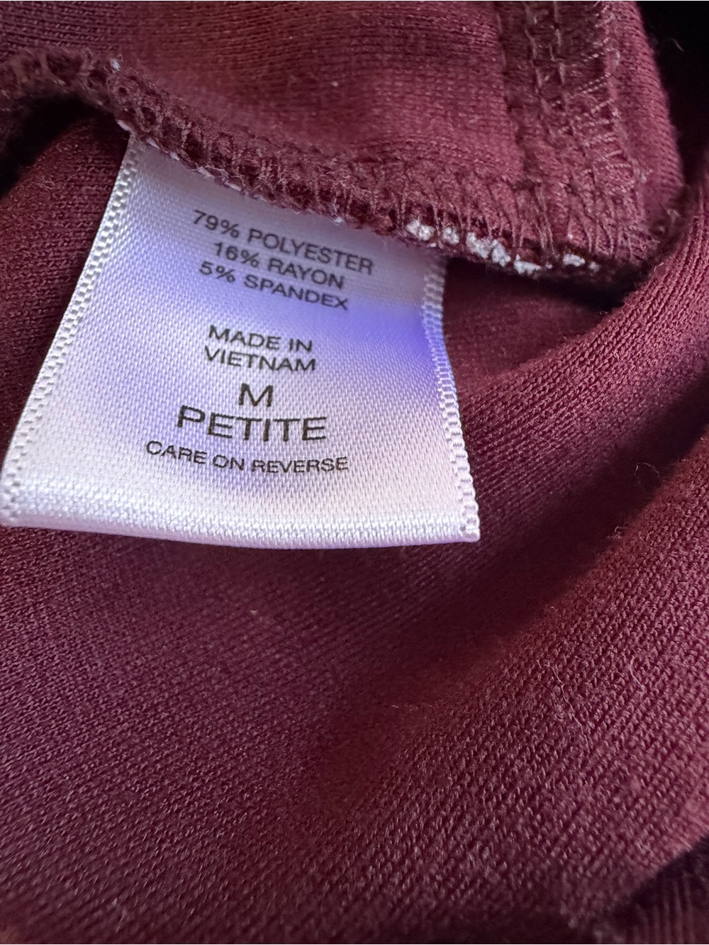 7th Avenue Design Studio Pants Mid Rise M Petite Women’s Burgundy Bootcut Leg - Picture 5 of 9